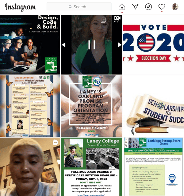 Creative, Contemporary Laney College Promotion on Instagram